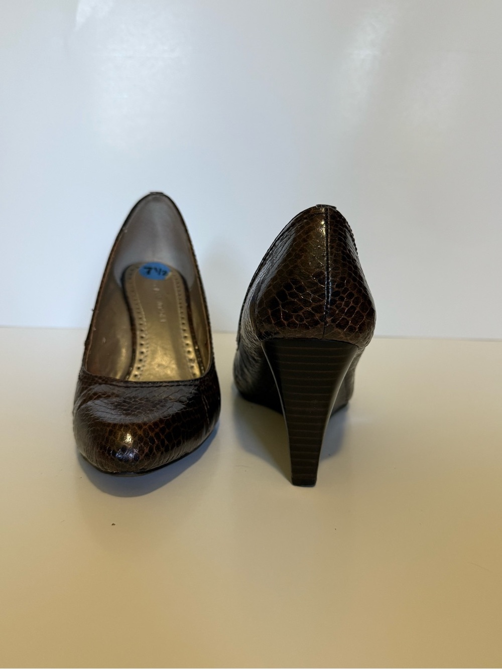 Women's Brown Faux-Snakeskin High Heel Pumps